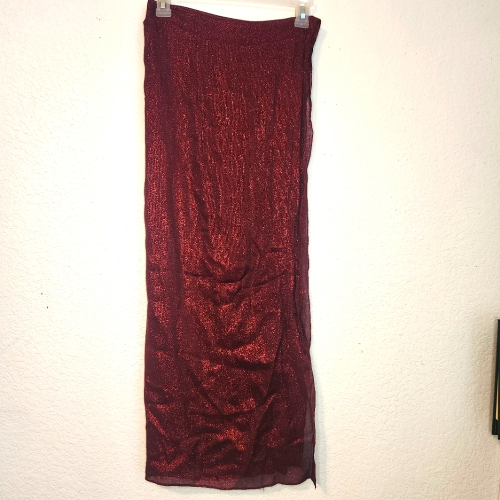 Sparkling Red Large‎ Sheer Scarf